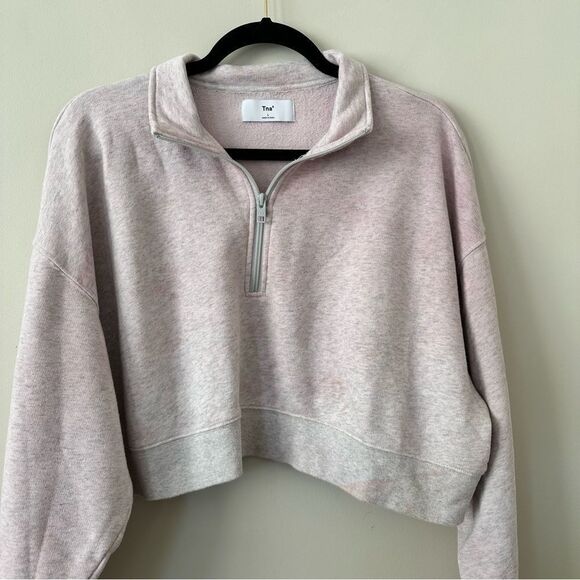 Aritzia-Tna Cropped Tie Dye 1/4 Zip Pullover (Size:Large) - Picture 5 of 12